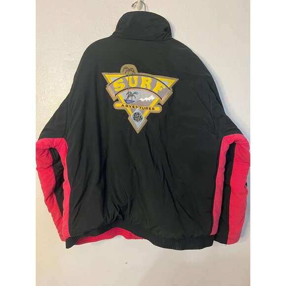 VTG Rip Curl Adventure Sportswear Jacket XL - Black & Pink Reversible Zip Pocket - Picture 2 of 16